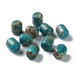 Natural Imperial Jasper Beads, Dyed, Rice, Light Sea Green, 14.5x12.5mm, Hole: 1.4mm(G-C034-15A-01)