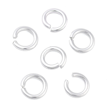 Aluminum Open Jump Rings, Saw Cut Round, Silver, 6.5~7x1mm, 18 Gauge, Inner Diameter: 4mm