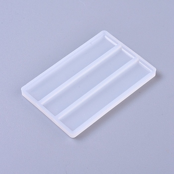 Food Grade Silicone Molds, Fondant Molds, For DIY Cake Decoration, Chocolate, Candy, Soap Making, Rectangle Bobby Pin, White, 64x42.5x4mm, Inner Diameter: 61.5x12mm