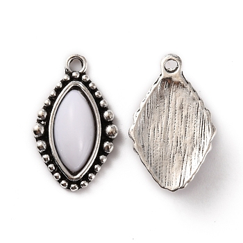 Zinc Alloy Pendants, with Resin, Horse Eye, Lavender, 23.5x14.5x5.5mm, Hole: 1.8mm