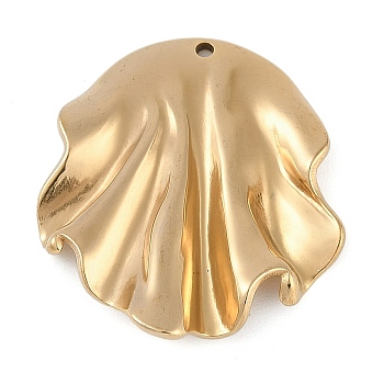 304 Stainless Steel Pendants, Leaf Charm, Golden, 32x29x5mm, Hole: 1.4mm