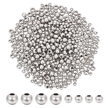 Stainless Steel Color Round 304 Stainless Steel Spacer Beads