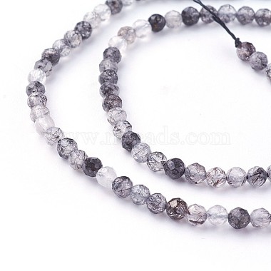 Chapelets de perles en quartz rutile noir naturel(G-F619-10B-3mm)-3