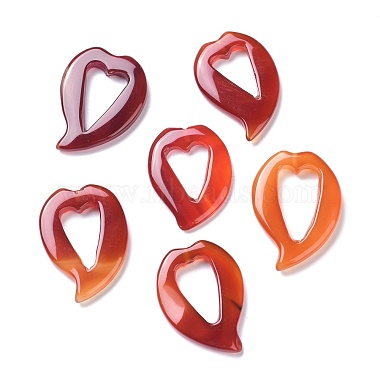 Heart Red Agate Beads