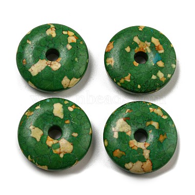 Green Donut Synthetic Turquoise Pendants