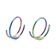 Rainbow Color Double Nose Ring for Single Piercing(AJEW-C010-02M-03)-2