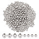 400Pcs 2 Style Round 304 Stainless Steel Spacer Beads(STAS-UN0053-73)-1