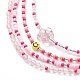 4Pcs 4 Style Smiling Face Flower Acrylic & Glass Seed Beaded Necklaces Set for Women(NJEW-JN04015)-4
