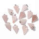 Cone/Spike/Pendulum Natural Rose Quartz Stone Pendants(G-R278-82)-1
