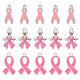 Sunnyclue 30 pcs 3 style octobre cancer du sein rose sensibilisation ruban alliage émail pendentifs(ENAM-SC0003-32)-1