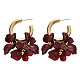 Flower Alloy & Acrylic Dangle Stud Earrings(FS-WG3E8C4-03)-2