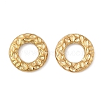 304 Stainless Steel Linking Rings, PVD Vacuum Plating, Textured Ring Shape, Real 18K Gold Plated, 15.5x3mm, Inner Diameter: 8mm(STAS-P380-55G)