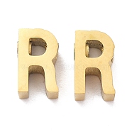 Ion Plating(IP) 304 Stainless Steel Charms, Alphabet, Golden, Letter.R, 8x4.5x3mm, Hole: 1.8mm(STAS-K216-41R-G)