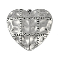 Anti-Tarnish 304 Stainless Steel Pendants, Heart Charm, Stainless Steel Color, 26x27x3.5mm, Hole: 1.4mm(STAS-M078-03C-P)