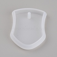 Badge Pendant Silicone Mold, Resin Casting Molds, Epoxy Resin Craft Making, White, 47x34x7mm, Hole: 3mm, Inner Diameter: 28x42.5mm(DIY-SZC0003-12)