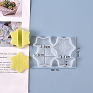 Christmas Snowflake Straw Topper Silicone Molds Decoration, Straw Attachments Epoxy Resin Casting Molds, For DIY Craft Making Supplies, White, 73x100x9mm, Inner Size: 18~46x41~53mm(X-DIY-J003-13)