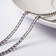 304 Stainless Steel Twisted Chain Curb Chains, with Spool, Unwelded, Stainless Steel Color, 5x3x0.8mm, about 65.61 Feet(20m)/roll(CHS-L014-04P)