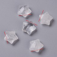Natural Quartz Crystal Charms, Rock Crystal Charms, Star, Faceted, 13~13.5x14~14.5x6~6.5mm, Hole: 0.8mm(G-H241-04K)