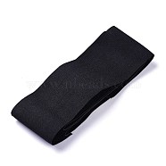 Flat Elastic Rubber Band, Webbing Garment Sewing Accessories, Black, 70mm, about 5.46 yards(5m)/strand(EC-XCP0001-10)