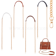 WADORN 4Pcs 4 Colors Imitation Leather Crossbody Long Purse Straps, Pressure Relieve Bag Strap, with Iron Chain & Swivel Clasp, Golden, 102cm, 1pc/color(FIND-WR0009-03G)
