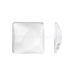 Clear Square Transparent Glass Cabochons, 25x25x5mm(X-GGLA-S013-25x25mm-1)