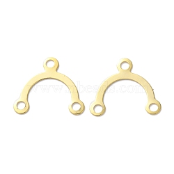 Brass Chandelier Components Links, Cadmium Free & Lead Free, Arch Shape, Real 24K Gold Plated, 14x16x0.2mm, Hole: 1.8mm(KK-F880-18G-02)