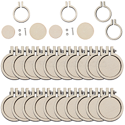 20 Boxs Wood Embroidery Hoops, Circle Cross Stitch Hoop Ring, for Embroidery and Cross Stitch, Cornsilk, 35x27.5x5.5mm(EMBR-SC0001-04B)