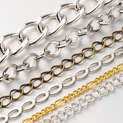 Mixed Style Chains, Mixed Color, Links: 5.5~19x4~13x1~3mm, about 39.37 inch(1m)/strand(CH-X0001)