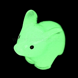 Luminous Resin Pig Ornament, Glow in the Dark Minifigure Cartoon Pig Display Decoration, PeachPuff, 16x19x11mm(CRES-M020-10B)