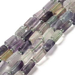 Natural Fluorite Beads Strands, with Seed Beads, Faceted, Column, 8.5~11x5.5~6.5mm, Hole: 1mm, about 14~15pcs/strand, 7.48''(19cm)(G-N327-06-20)
