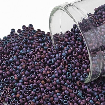 TOHO Round Seed Beads, Japanese Seed Beads, (704) Matte Color Andromeda, 15/0, 1.5mm, Hole: 0.7mm, about 15000pcs/50g