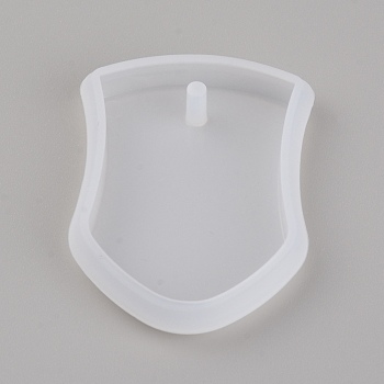 Badge Pendant Silicone Mold, Resin Casting Molds, Epoxy Resin Craft Making, White, 47x34x7mm, Hole: 3mm, Inner Diameter: 28x42.5mm