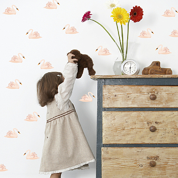 PVC Wall Stickers, Wall Decoration, Swan, 390x980mm, 2 sheets/set