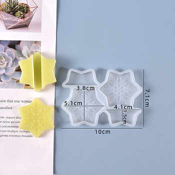Christmas Snowflake Straw Topper Silicone Molds Decoration, Straw Attachments Epoxy Resin Casting Molds, For DIY Craft Making Supplies, White, 73x100x9mm, Inner Size: 18~46x41~53mm
