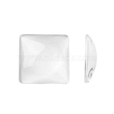 25mm Clear Square Glass Cabochons