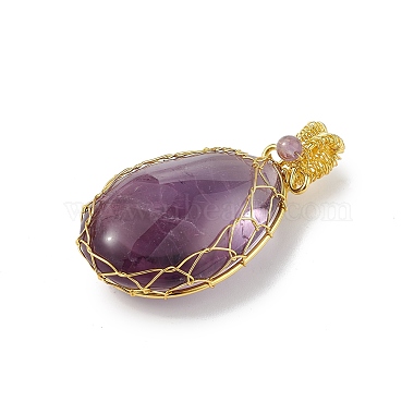 Natural Amethyst Big Pendants(G-L524-11G)-4