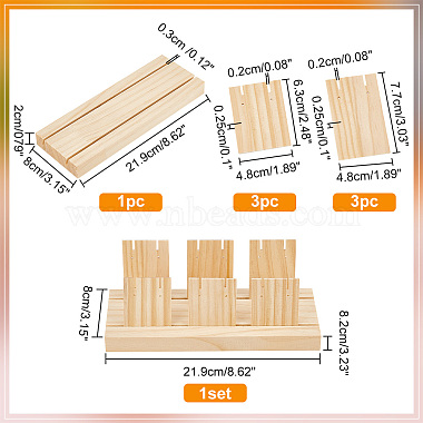 1 Set 2-Slot Wooden Earring Display Card Stands(EDIS-DR0001-07B)-2