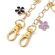 Flower Heart Alloy & 316L Surgical Stainless Steel Pendant Bag Chains(AJEW-BA00129)-4