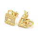 Brass Micro Pave Cubic Zirconia Ear Studs(EJEW-P261-29B-G)-2