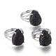 Adjustable Natural Lava Rock Finger Rings(RJEW-F107-A10)-1