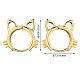 Women Cat Brass Leverback Earrings(JE965B)-3