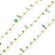Brass Curb Chains with Glass Charms(CHS-P016-24G)-1