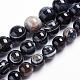 agate à rayures noires naturelles / brins de perles d'agate à bandes(G-J359-01-12mm)-1