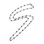 304 Stainless Steel Cable Chain Necklaces, with Enamel Links and Lobster Claw Clasps, Solder, Black, 17.7 inch(45cm), 1.7~2.5mm