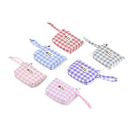 Plaid Pattern Cotton Cloth Clutch Bags, Change Purse, Rectangle with Zipper, Mixed Color, 185~188x85~90x25~28mm(AJEW-N003-20)