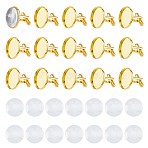DIY Blank Dome Brass Cufflink Making Kits, Golden, 18x21.5mm, tray: 20mm(BUTT-DC0001-14)