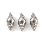 304 Stainless Steel Beads, Conch Shell Shape, Stainless Steel Color, 8.5x4x3.5mm, Hole: 1.8mm(SA-CBAC865-10P)