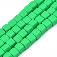 Handmade Polymer Clay Beads Strands, Cube, Spring Green, 5x5x5mm, Hole: 1.8mm, about 86~88pcs/strand, 15.35 inch~16.34 inch(39~41.5cm)(CLAY-S092-78F)