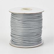 Eco-Friendly Korean Waxed Polyester Cord, Light Grey, 1mm, about 169.51~174.98 Yards(155~160m)/Roll(YC-P002-1mm-1128)