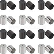 304 Stainless Steel Cord Ends, End Caps, Column, Gunmetal & Stainless Steel Color, 8x7mm, Hole: 1.5mm, Inner Diameter: 6mm, 20pcs/box(STAS-UN0005-28)